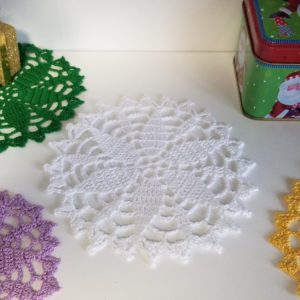 crochet coaster white handmade gifts Toronto Mississauga Brampton Oakville Burlington Etobicoke Hamilton Grimsby Lincoln Markham other GTA